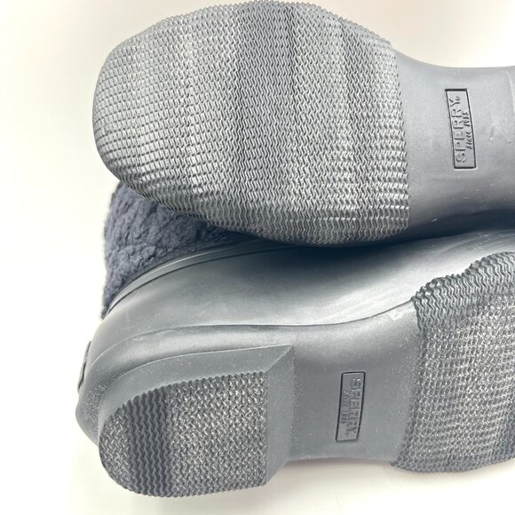 Sperry Womens Size 6 Saltwater Sherpa Black Blue Duck Boots Shoes STS87769‎ - Picture 10 of 12